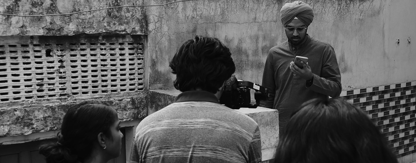 On set filming